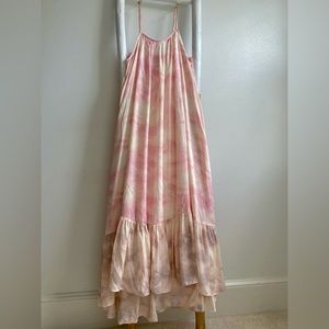 Free People pink tie dye maxi dress small